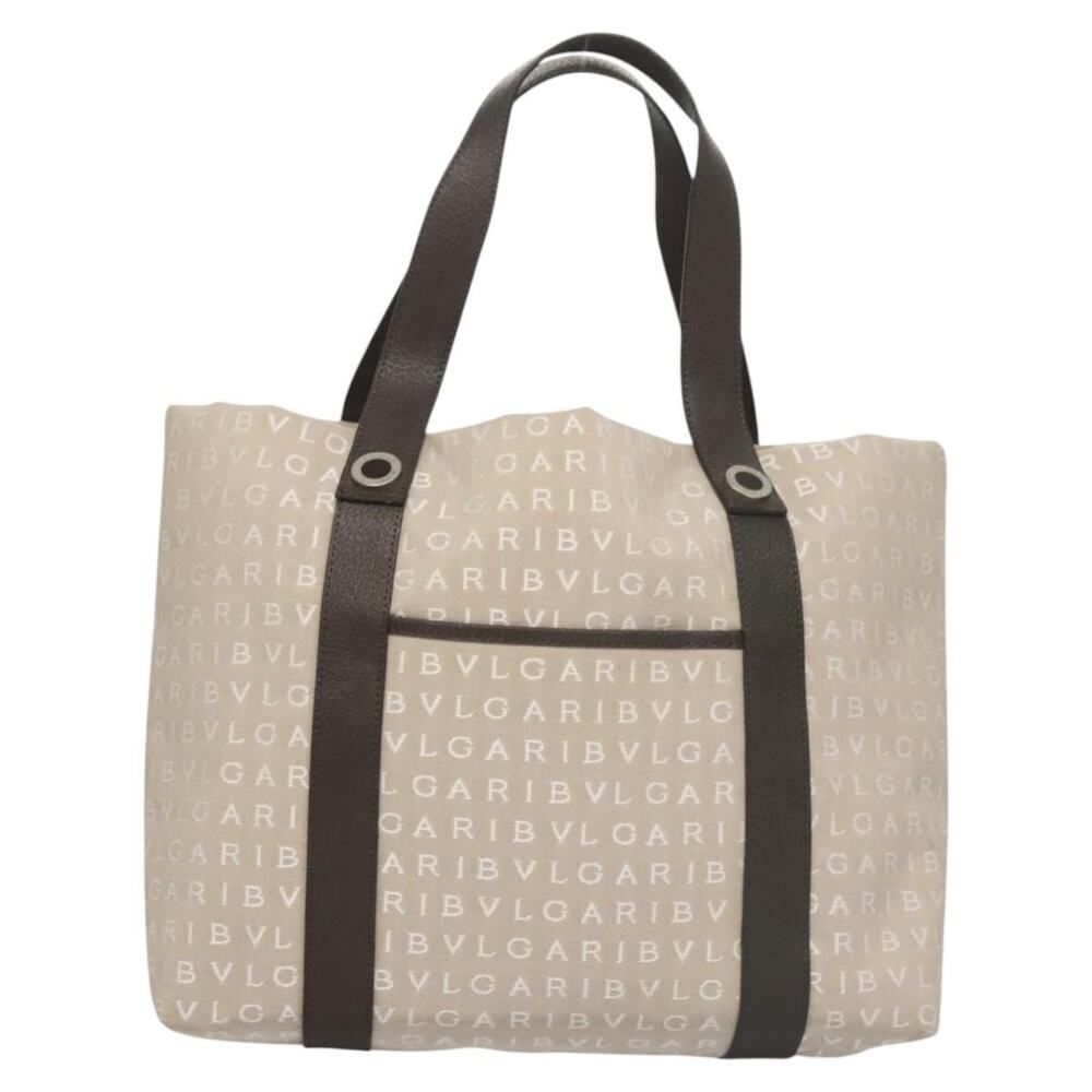 Bvlgari Canvas Logo Mania Tote Bag Beige
